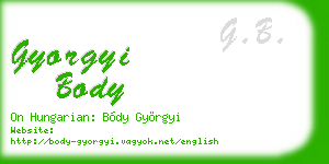 gyorgyi body business card