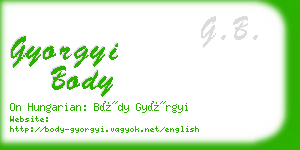 gyorgyi body business card